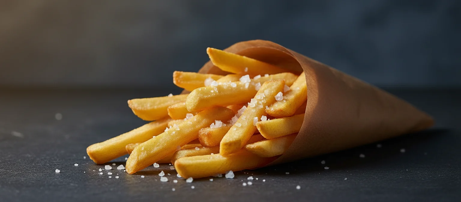 Knusprige Pommes frisch frittiert